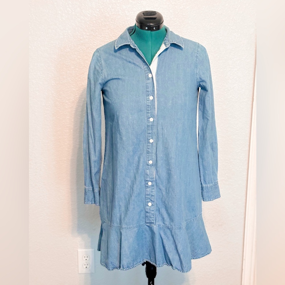 Draper James Blue Denim Tulip Shirt Dress
